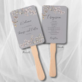 Baby's Breath Wedding Program Fan Handwaaier