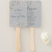 Baby's Breath Wedding Program Fan Handwaaier