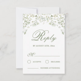 Baby's Breath Wedding RSVP Kaart