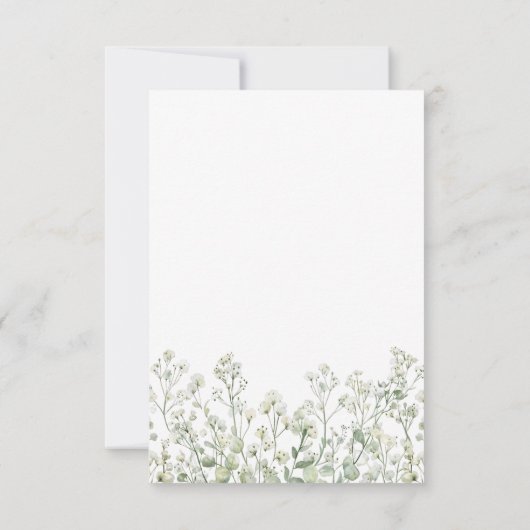 Baby's Breath Wedding RSVP Kaart (Achterkant)