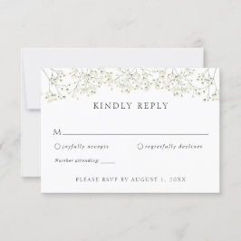 Baby's Breath Wedding RSVP Response Invitation Kaart