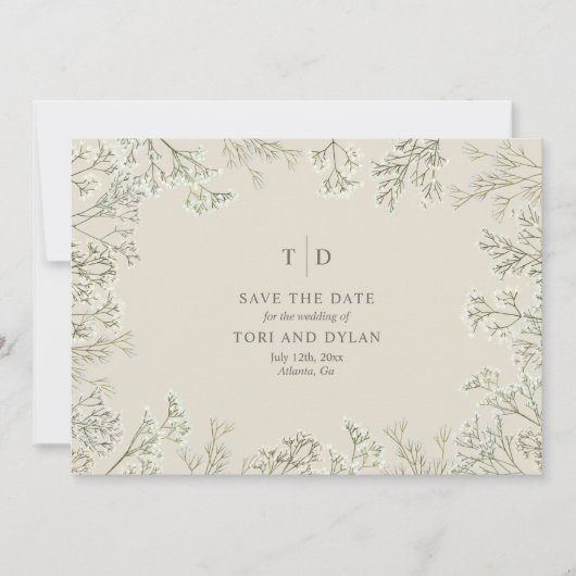 Baby's Breath Wedding Save The Date (Voorkant)