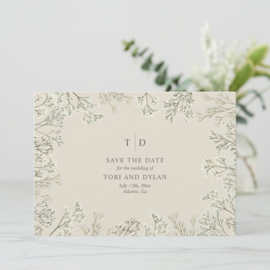 Baby's Breath Wedding Save The Date (Staand voorkant)