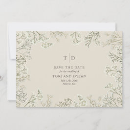 Baby's Breath Wedding Save the Date Foto Terug