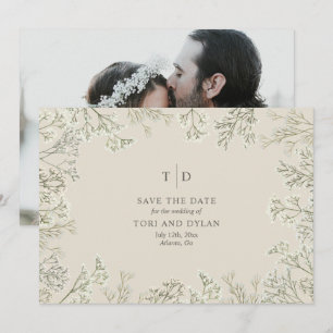 Baby's Breath Wedding Save the Date Foto Terug