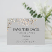 Baby's Breath Wedding Save the Date Kaart (Staand voorkant)