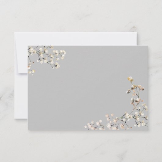 Baby's Breath Wedding Save the Date Kaart (Achterkant)