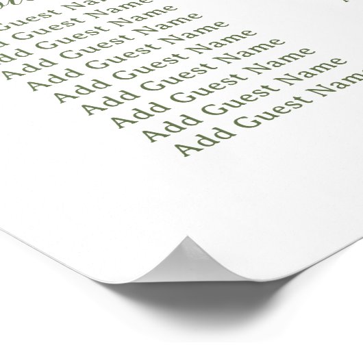 Baby's Breath Wedding Seating Chart Poster (Hoek)