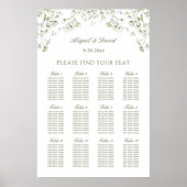 Baby's Breath Wedding Seating Chart Poster (Voorkant)