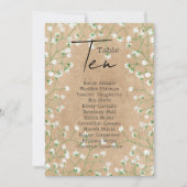 Babys Breath Wedding Table Number Zating Chart 10 Kaart (Voorkant)