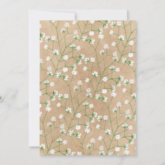 Babys Breath Wedding Table Number Zating Chart 10 Kaart (Achterkant)