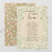 Babys Breath Wedding Table Number Zating Chart 10 Kaart (Voorkant / Achterkant)