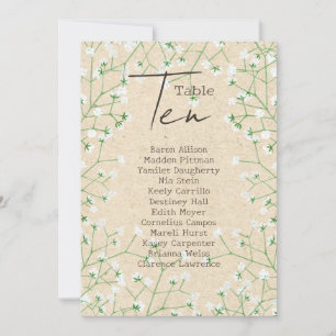 Babys Breath Wedding Table Number Zating Chart 10 Kaart