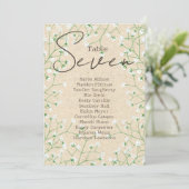 Baby's Breath Wedding Table Number Zating Chart 7 Kaart (Staand voorkant)
