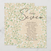 Baby's Breath Wedding Table Number Zating Chart 7 Kaart (Voorkant / Achterkant)