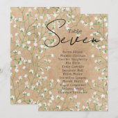 Baby's Breath Wedding Table Number Zating Chart 7 Kaart (Voorkant / Achterkant)