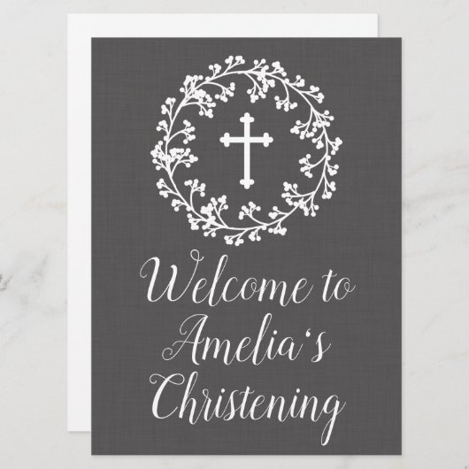 Baby's-Breath Welcome Sign Kaart (Voorkant / Achterkant)