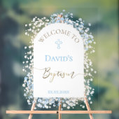 Baby's Breath white blue welcome sign Acryl Bord (Neutraal)