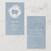 Baby's Breath White en Dusty Blue Floral Visitekaartje (Voorkant / Achterkant)