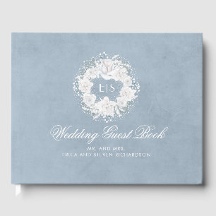 Baby's Breath White en Dusty Blue Wedding Gastenboek