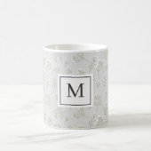 Baby's Breath White Floral Gypsophila Monogram Koffiemok (Center)