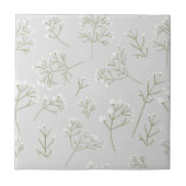 Baby's Breath White Floral Gypsophila Tegeltje (Voorkant)