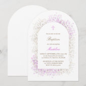 Baby's Breath white lilac baby girl Baptism Kaart (Voorkant / Achterkant)