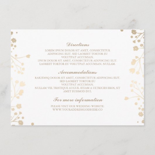 Baby's Breath White Wedding Details - Informatie Informatiekaartje (Voorkant)