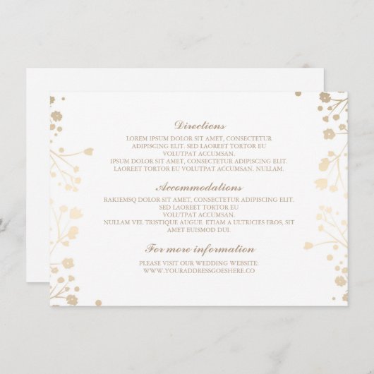 Baby's Breath White Wedding Details - Informatie Informatiekaartje (Voorkant / Achterkant)
