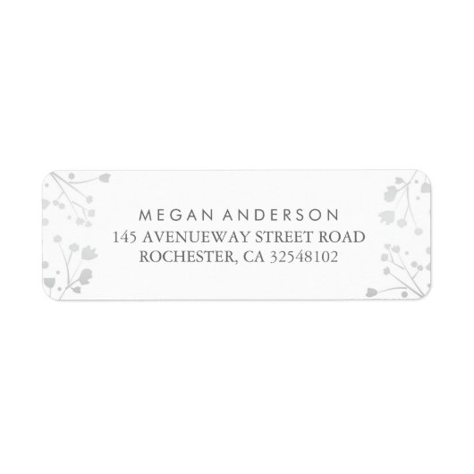 Baby's Breath Wit en Zilveren Bruiloft Etiket (Voorkant)