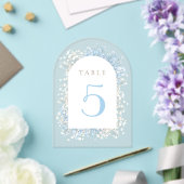 Baby's Breath witte blauwe tafelnummer (Insitu (Huwelijk))