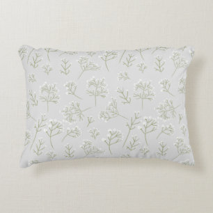 Baby's Breath Witte Bloemige Waterverf Gypsophila Accent Kussen