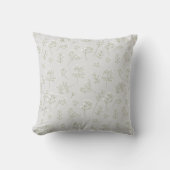 Baby's Breath Witte Bloemige Waterverf Gypsophila Kussen (Voorkant)