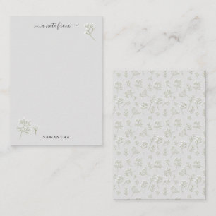 Baby's Breath Witte Bloemige Waterverf Gypsophila Notitiekaartje