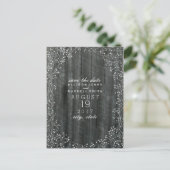 Baby's Breath Wood Geïnspireerd Save The Date Aankondigingskaart (Staand voorkant)