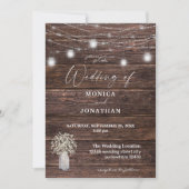 Baby's Breath Wood & Mason Jar String Lights Kaart (Voorkant)