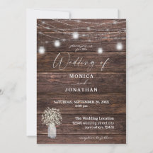 Baby's Breath Wood & Mason Jar String Lights