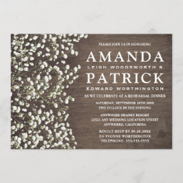 Baby's Breath Wood repetitie diner uitnodigingen