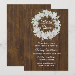 Babys Breath Wreath Bridal Shower Kaart