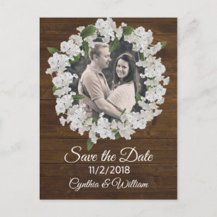 Babys Breath Wreath Bruiloft Save the Date Briefkaart