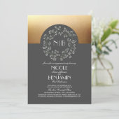  Baby's Breath Wreath Gold Engagement Party Kaart (Staand voorkant)