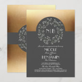  Baby's Breath Wreath Gold Engagement Party Kaart (Voorkant / Achterkant)