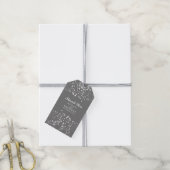 Baby's Breath Zilver en Grijs Bruiloft Cadeaulabel (Met Touw)