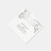 Baby's Breath Zilver en Wit Bruiloft Servet (Hoek)