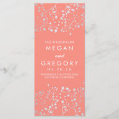 Baby's Breath Zilver Koraal Trouwprogramma's Programmakaart (Voorkant)