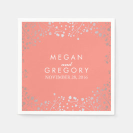 Baby's Breath Zilveren Koraal Bruiloft Servetten