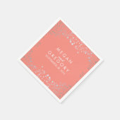 Baby's Breath Zilveren Koraal Bruiloft Servetten (Hoek)