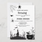 Baby's Brewing Twin Halloween zwart Baby shower Kaart (Voorkant)