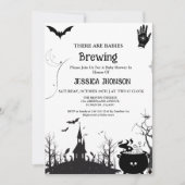Baby's Brewing Twin Halloween zwart Baby shower Kaart (Voorkant)