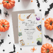 Baby's Brewing Twins Neutral Halloween Baby shower Kaart